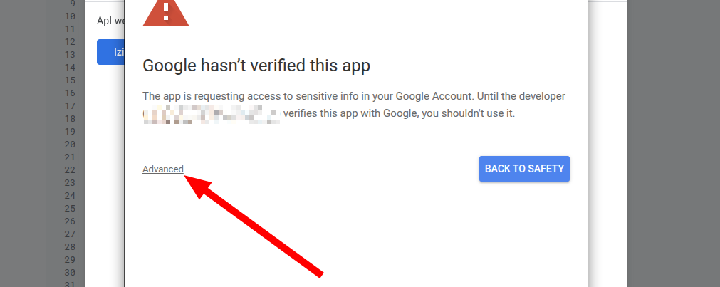Layar peringatan unverified