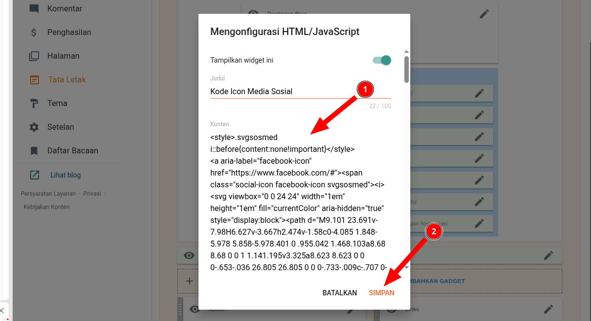 Kode Icon Media Sosial