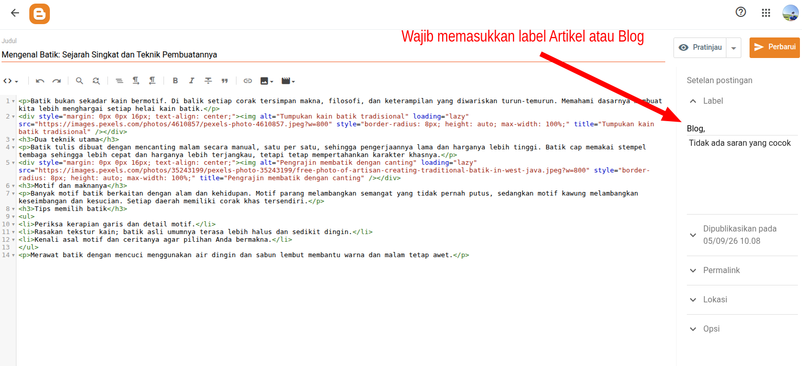 Postingan Artikel Juragan